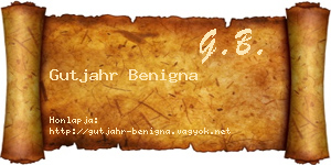 Gutjahr Benigna névjegykártya